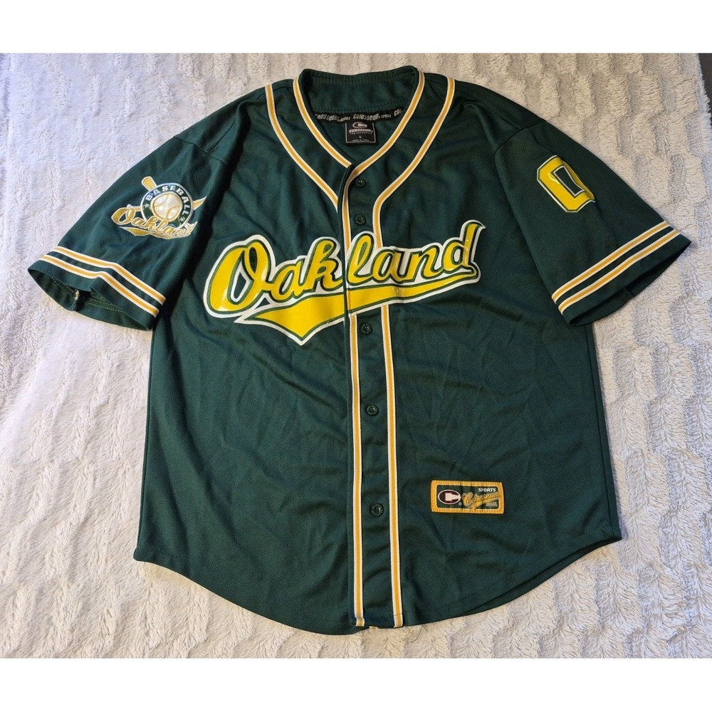 Vintage Oakland A's Athletics Colosseum Jersey Men's Large Green Stitched Y2K
